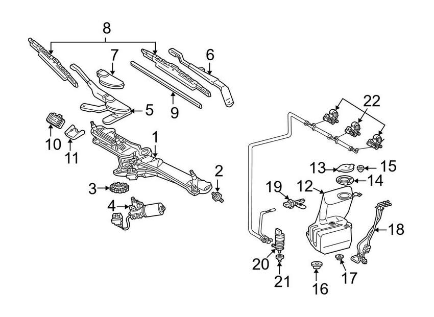 Mercedes Windshield Wiper Motor 2208200742